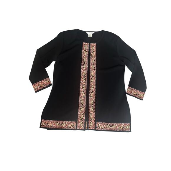 VTG Misook Lot of 3 Knit Green Blue Black Cardigan Jackets Career Travel Large - Picture 4 of 16